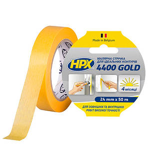 HPX 4400 GOLD - 24мм x 50м - малярська стрічка  для зовнішнього застосування та чітких контурів