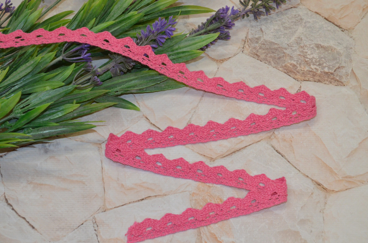 Мереживо рожеве натуральне 2 см., фото 1