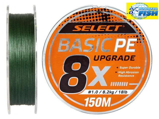 Шнур Select Basic PE 8x 150m (темно-зелений) 0.18 мм