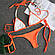 Оранжевий купальник жіночий роздільний зі стразами, фото 4
