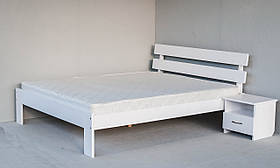 Двоспальне ліжко "Вікторія Люкс" з дерева (масив бука) 120/190, Лак