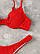 Червоний купальник жіночий роздільний з жатого трикотажу, фото 4