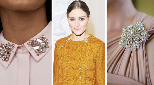 Как носить сразу несколько брошей - фото