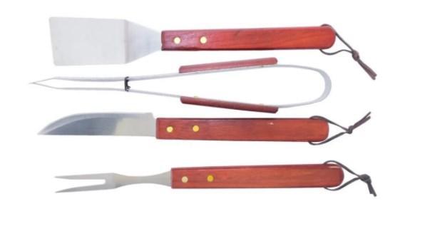 Набір для гриля та барбекю лопатка виделка щипці дерево