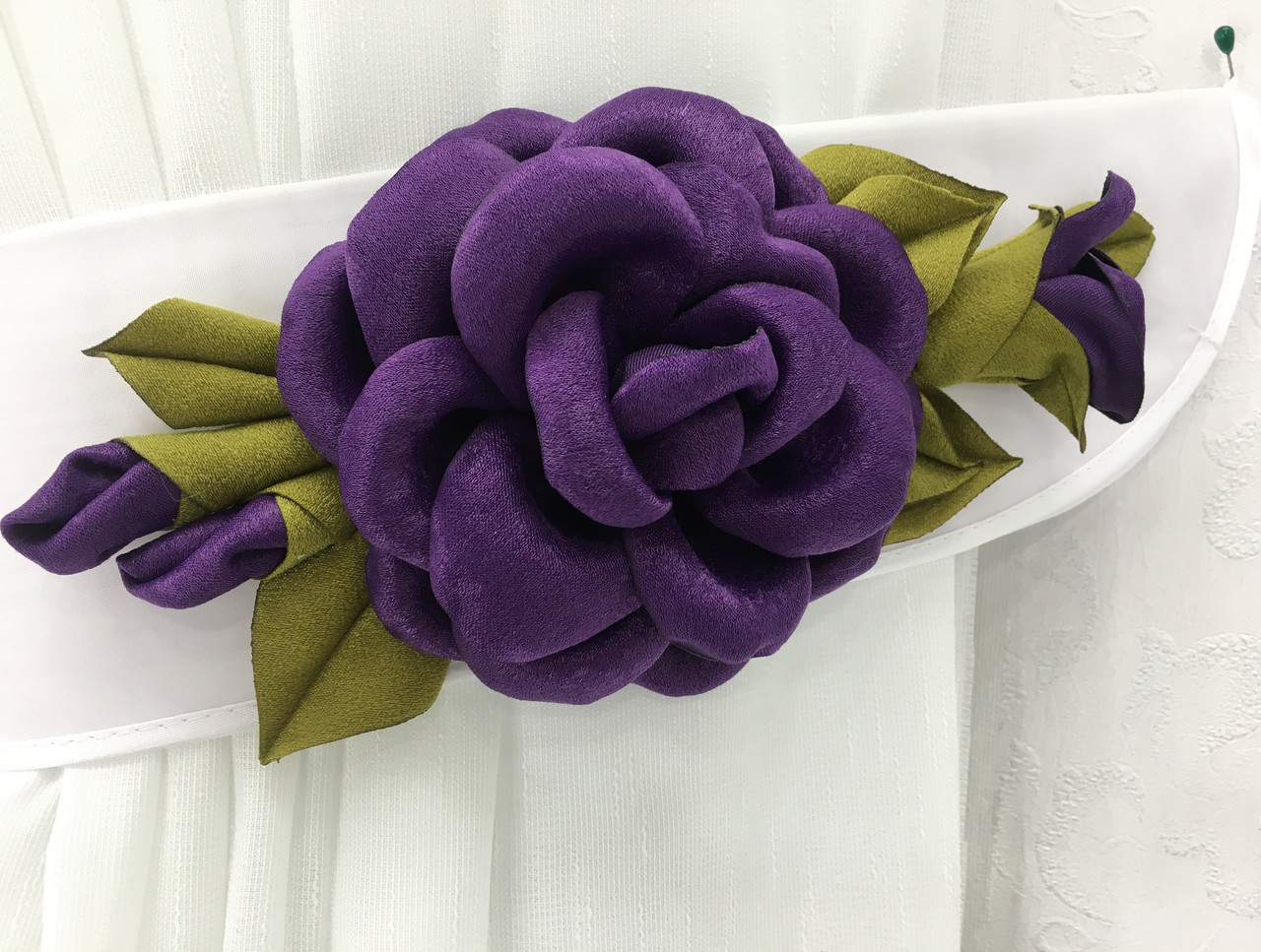 Підхвати для штор - "Троянда Фіолетова", ручна робота (пара)