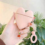 Чехол для наушников AirPods 1/2 серце пудрово-розовий, фото 3