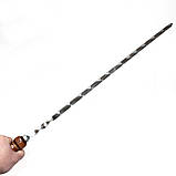 Шампур нержавійка 3мм з дерев'яною ручкою Довгі плоскі шампура для шашлику овочів та пікніка, фото 4
