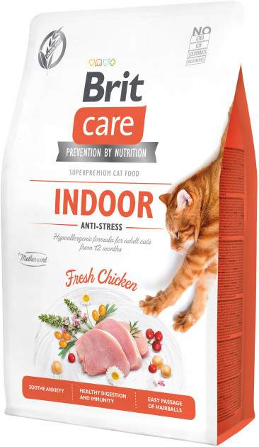 Сухий корм Brit Care Cat GF Indoor Anti-stress для кішок, що живуть в приміщенні (курка) 7 кг