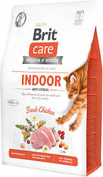 Сухой корм  Brit Care Cat GF Indoor Anti-stress для кошек живущих в помещении (курица) 7 кг