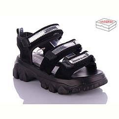 Босоніжки чорні на платформі для дівчаток W.Niko 053-1 Розміри 32 33