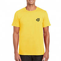 Футболка Вольво мужская хлопковая, спортивная летняя футболка Volvo, Турецкий хлопок, S Желтая