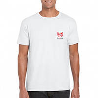 Футболка Додж мужская хлопковая, спортивная летняя футболка Dodge, Турецкий хлопок, S Белая