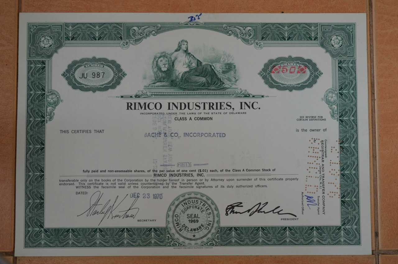 Акція. США. 1970 рік №987 (Р-1.18)