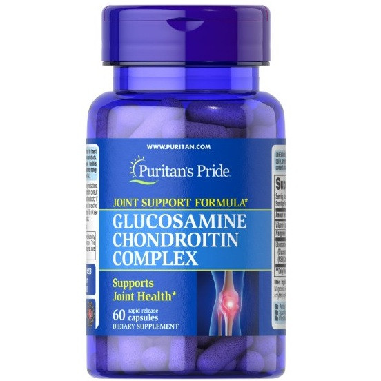 Для суглобів і зв'язок Puritan's Pride Glucosamine Chondroitin Complex (60 капсул.), фото 1