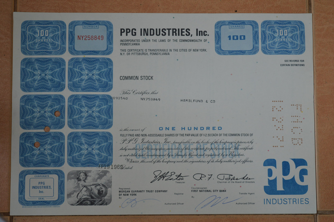 Акція. США. 1969 рік №258849 (Р-1.20)