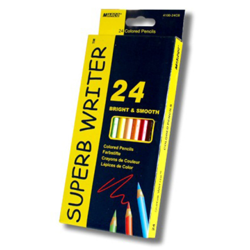 4100-24CB Цветные карандаши Marco 24 цвета шестигранные Superb Writer - фото 1 - id-p1376335419