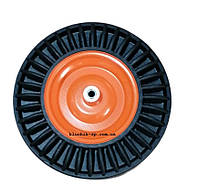 Колесо для тачек каучук 16"x4.00"-8 подшипник внутренний диаметр 15мм длинна оси 90мм BUDFIX WB961BK (91198)
