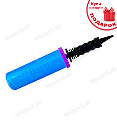 Насос для повітряних кульок, двоходовий, колір - блакитний