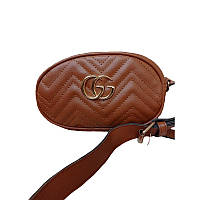 Сумка поясна жіноча коричнева 099ВА