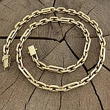 Масивний срібний позолочений ланцюжок Якір Комбінований, фото 3