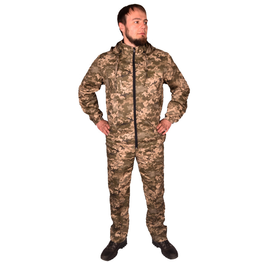 Камуфляжний костюм з капюшоном UkrCamo КПС 48р. Піксель світлий, фото 1