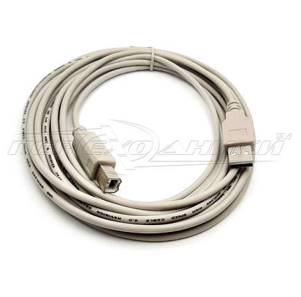 Кабель USB 2.0 AM — BM для принтера, сірий, 3 м, фото 1