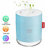 Ультразвуковий зволожувач повітря H2O Humidifier 500мл, блакитний, фото 6