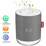 Ультразвуковий зволожувач повітря H2O Humidifier 500мл, сірий, фото 4