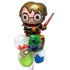 Кульки на день народження з фольгированной фігурою Гаррі Поттер і кулями браш
