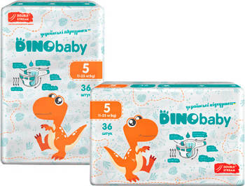 Підгузники дитячі Dino Baby 5 (11-25 кг), 72 шт