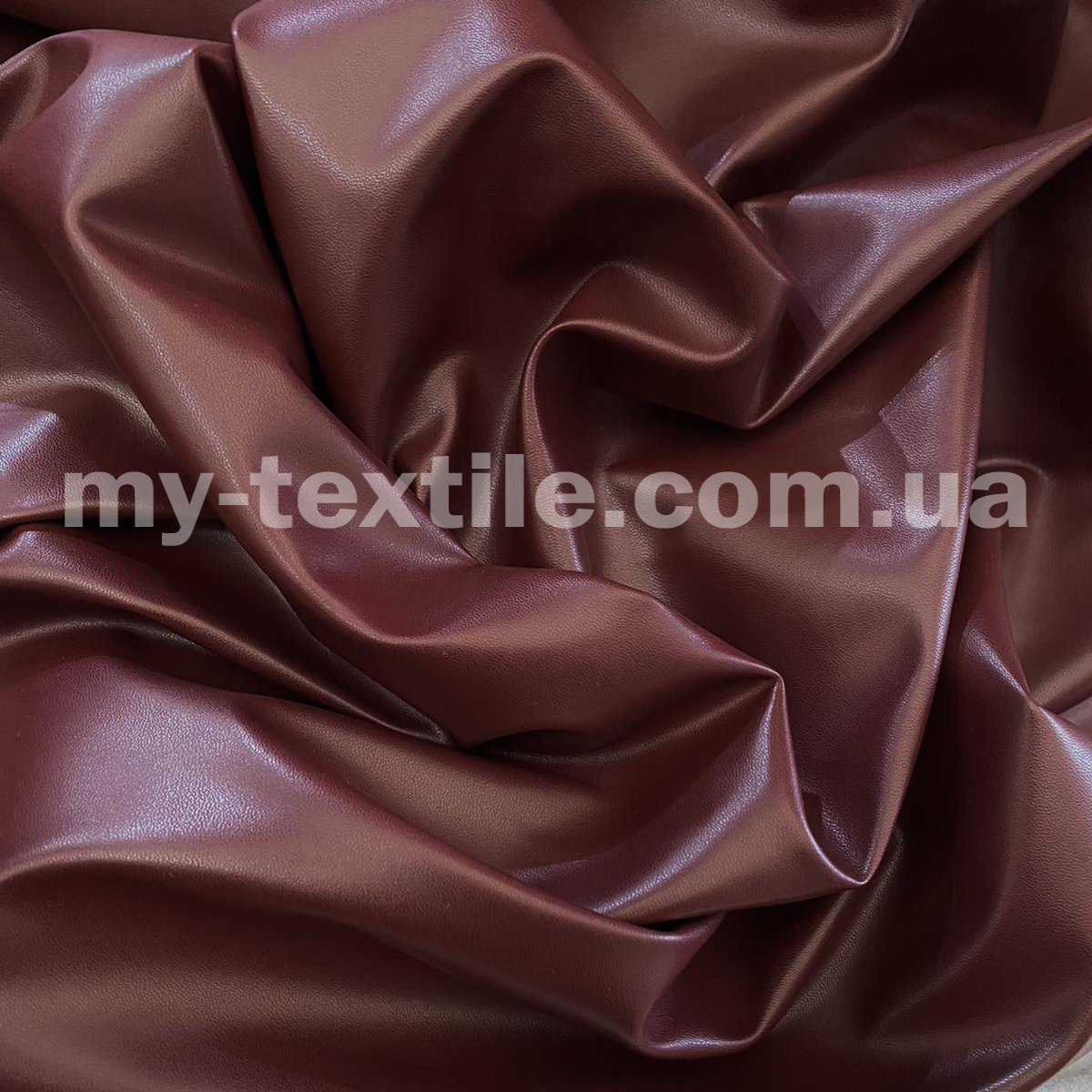 Тканина Шкірзам на трикотажі стрейч однотонний Бордовий, фото 1