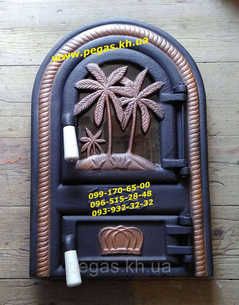 Дверцята чавунна зі склом для барбекю, мангал, печі, фото 1