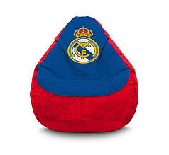 Крісло мішок "Football. Real Madrid FC. Red" Флок XL (80х110 см)