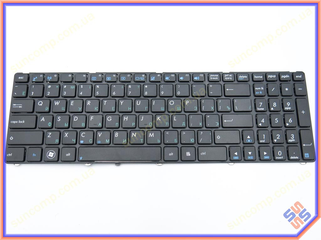 Клавиатура для ASUS K52JR, K52JT, K52JU, K52JV, K52N, K53, K53E ( RU Black ). Черная рамка. - фото 3 - id-p1376637051