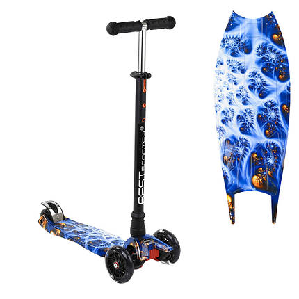 Самокат MAXI Best Scooter 779-1505, чорний з синім, фото 1
