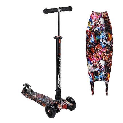 Самокат MAXI Best Scooter A 25780/779-1544, чорний з рожевим, фото 1