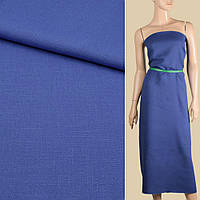 Креп льон стрейч блакитний темний, ш.150