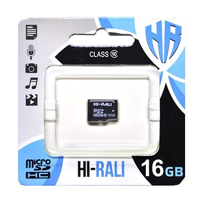 Картка пам'яті MicroSDHC 16GB UHS-I Class 10 Hi-Rali (HI-16GBSD10U1-00)