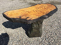 НАБОР. Журнальный столик из дерева Шелковицы и натурального гранита. Камень & гранит.