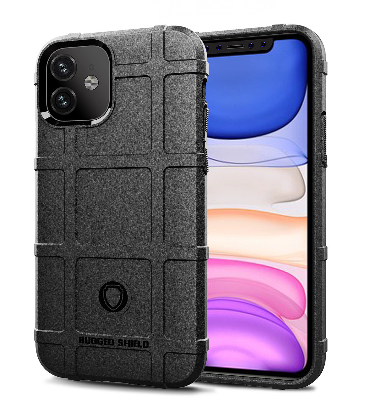 Протиударний чохол бампер Shield для iPhone 12 чорний гумовий