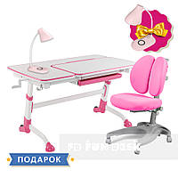 Комплект для девочки парта для школы Amare Pink + эргономичное кресло FunDesk Solerte Pink