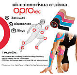 Кінезіологічний тейп OPROtec Kinesiology Tape TEC57541 чорний 5cм*5м, фото 5