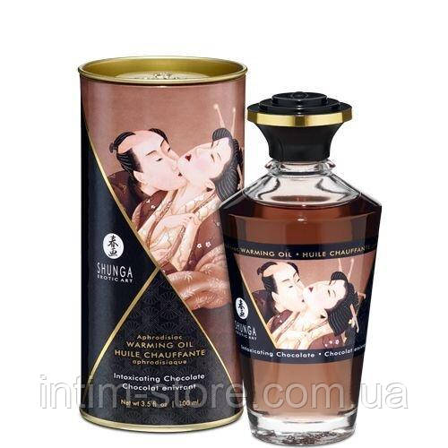 Розігрівальна олія Shunga Aphrodisiac Warming Oil – Intoxicating Chocolate (100 мл) без цукру SO2498, фото 1