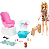 Barbie Mani-Pedi Spa GHN07 Лялька Барбі Салон манікюр і педикюр, фото 3
