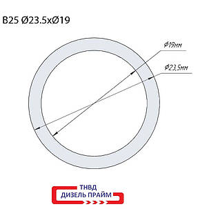 Ø 23,5х19 мм (B25) Регулювальна шайба форсунки Common Rail Bosch. h= 0,02 мм 0,960-1,140 мм. 50 шт., фото 3
