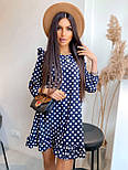 Плаття вільного крою в горох софт із поясом (в кольорах), фото 10