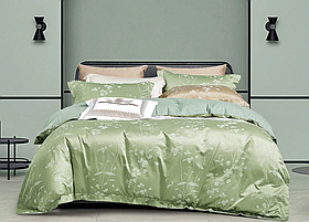 Двоспальна постільна білизна жакард сатин 180х220 Розкішна постільна білизна з 4 наволочками (16721)