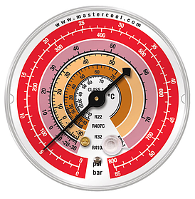 Манометр HP 80 мм, R22/407/32/410 (Mastercool, США) EBH1