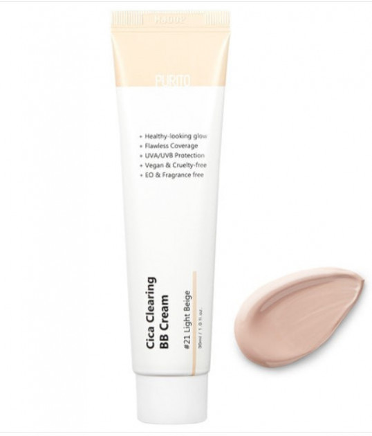 ВВ крем з екстрактом центелли PURITO Cica Clearing BB Cream N21 Light Beige 30 ml