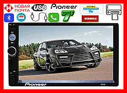 Автомагнітола Pioneer 2DIN, BT, SD, USB, AUX, Fm. Гарантія + ПУЛЬТ на РУЛЬ